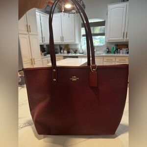 Coach Burgundy reversible city tote